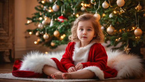 A little girl sitting under the Christmas tree,children's christmas photo shoot,christmas pictures,christmas child,christmas photo,christmas girl,children's christmas,christmas angel,retro christmas g