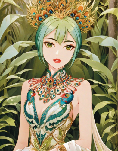 tiki,tiger lily,lakshmi,quetzal,protea,ashitaba,pitahaya,anahata,oriental princess,nami,amano,flora,asian costume,rusalka,lilikoi,cleopatra,dryad,lacerta,natura,bridal