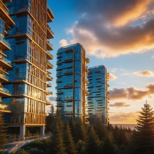 海边，森林,eco-construction,urban towers,residential tower,skyscapers,sky apartment,3d rendering,building valley,vancouver,high-rise building,hoboken condos for sale,urban development,futuristic architectu