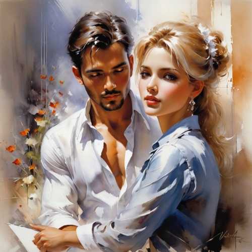 123,romantic portrait,young couple,vintage boy and girl,amants,struzan,italian painter,romanza,amantes,vintage man and woman,beautiful couple,amoureux,art painting,oil painting,romantic look,romantic 