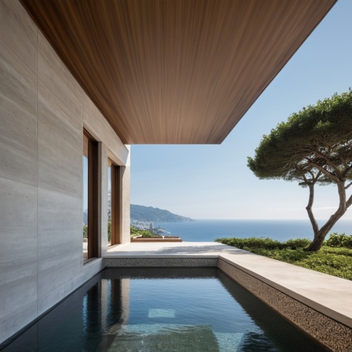 海边,dunes house,pool house,lefay,corten steel,associati,infinity swimming pool,roof landscape,beach house,summer house,luxury property,wooden decking,holiday villa,modern architecture,cantilevered,fold